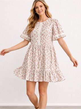 Joe Fresh x Jillian Harris Floral Prairie Mini Dress NWT Small Cotton